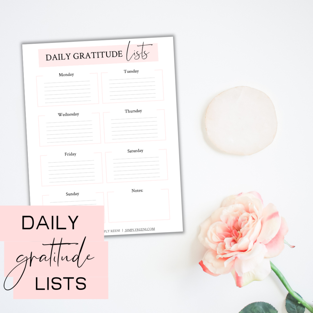 Daily Gratitude Lists